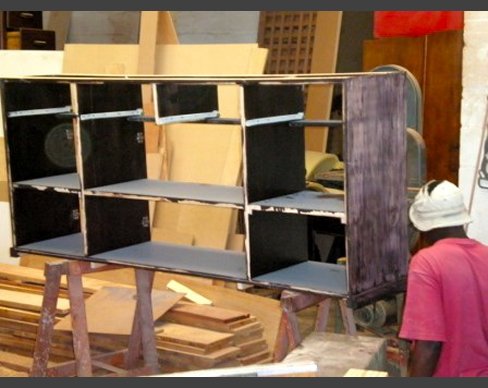 A large TV cabinet, built to a customer's requirements and coloured to match existing furniture. Large TV cabinet